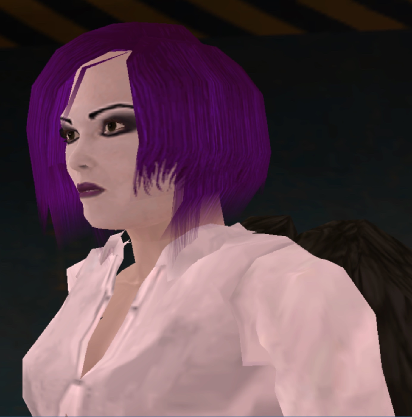 Portrait of the Violet Vandal skater with angel wings